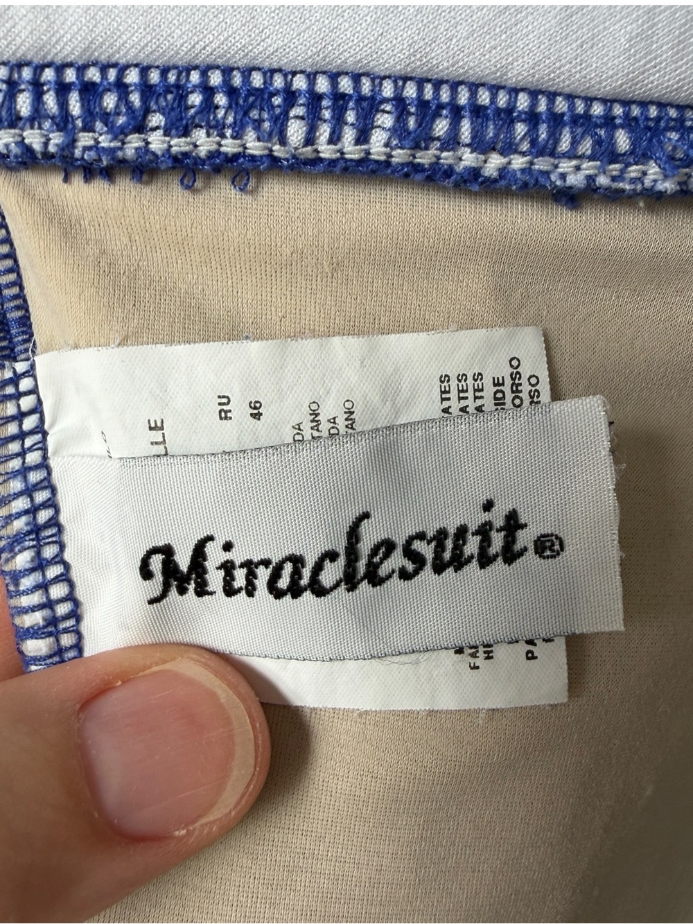 Miracle Suite Rialto Ruched Blue One-Piece Swimsuit Size 12 - Picture 8 of 9